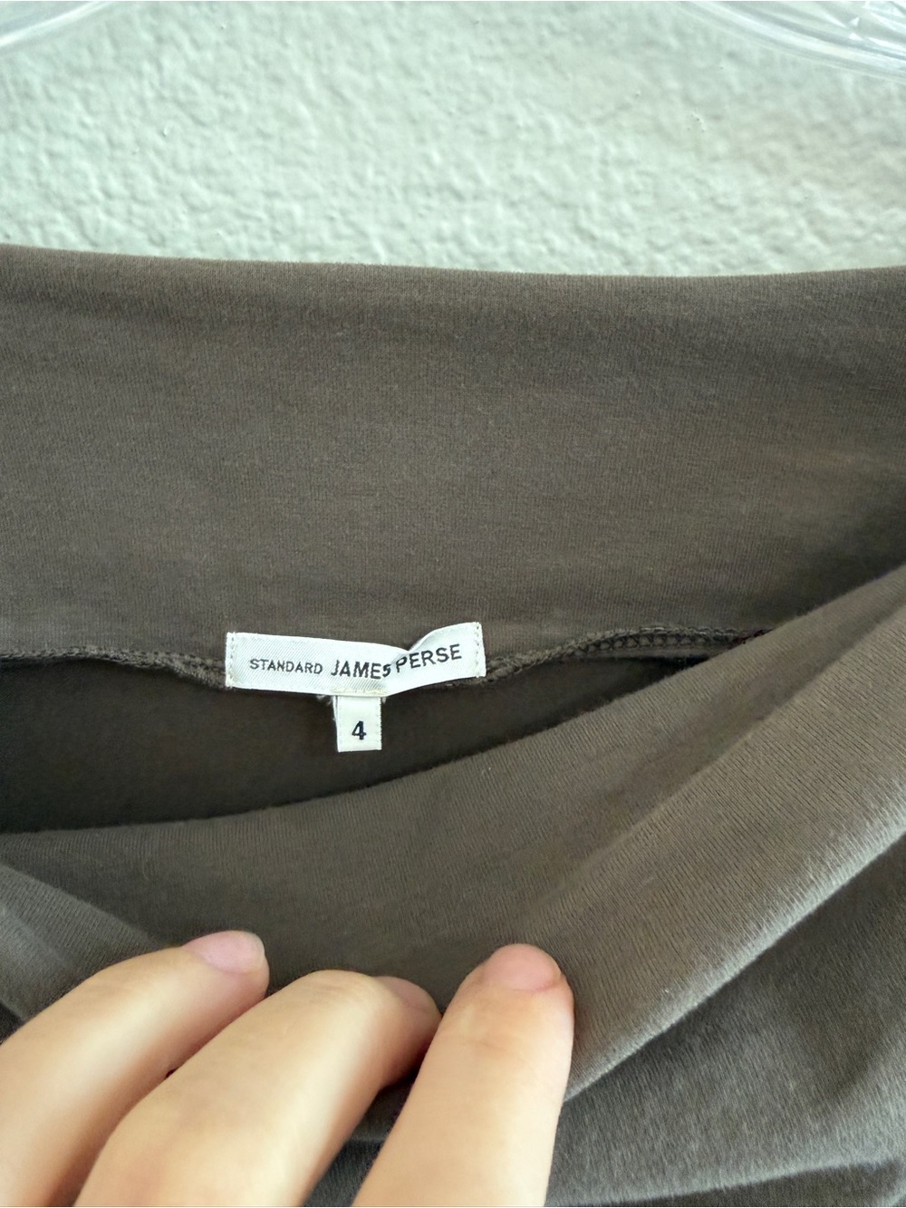 James Perse Long Sleeve Cowl Neck Dress in Taupe- Standard Line - Picture 2 of 10